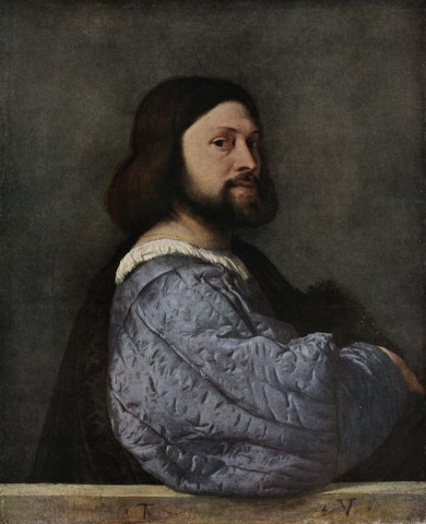 Anonimo — Vecellio Tiziano - sec. XVI - Ritratto maschile — insieme
